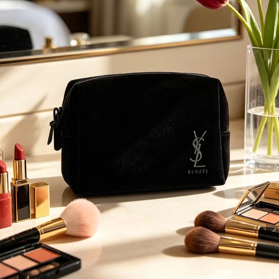 YSL의 가방 블랙 프린트 화장품 보관 가방 럭셔리 다 - Ysl Beauty Makeup 리뷰 및 가격