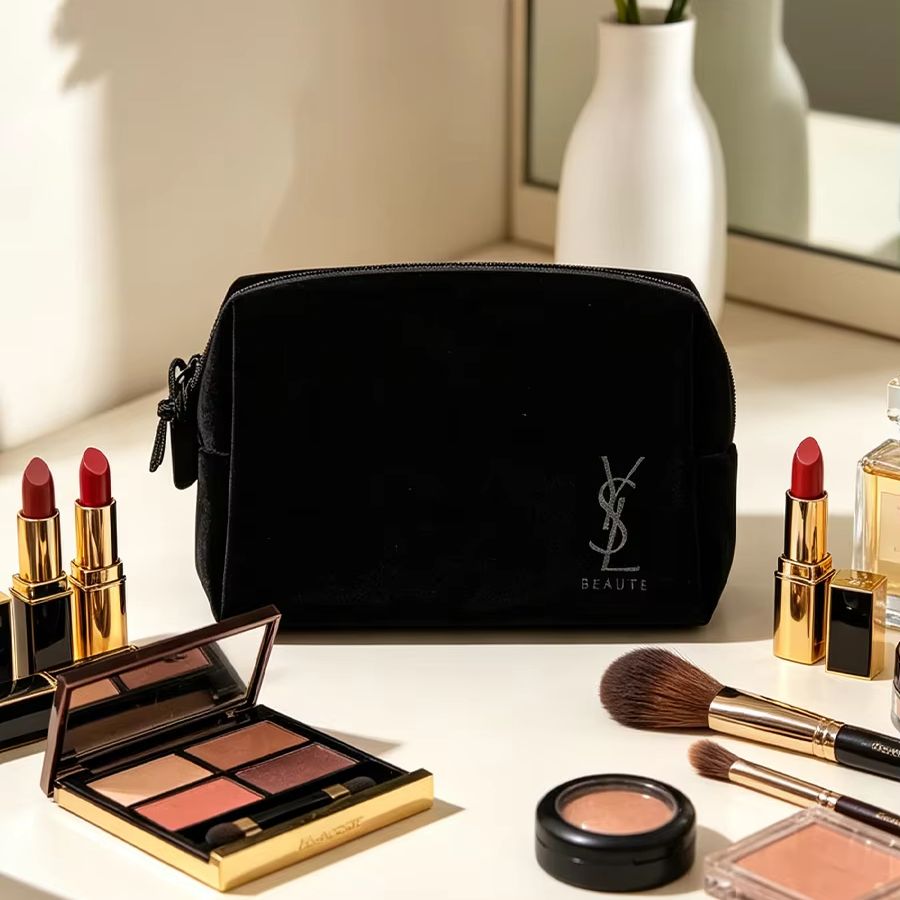 YSL의 가방 블랙 프린트 화장품 보관 가방 럭셔리 다 - Ysl Beauty Makeup 리뷰 및 가격