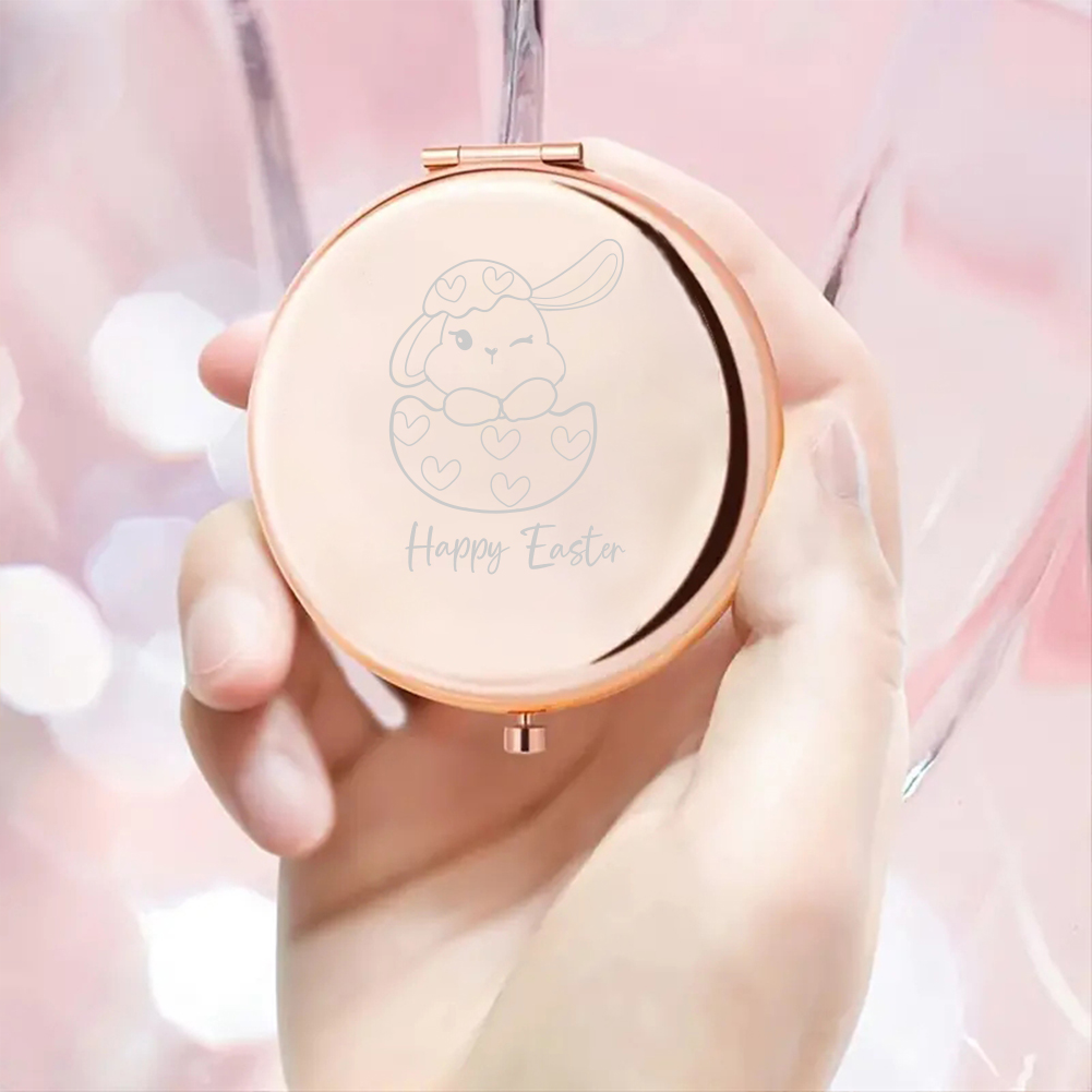 1pc 만화 아름다운 토끼 맞춤형 텍스트 포켓 거울 화 - Makeup And Beauty 리뷰 및 가격