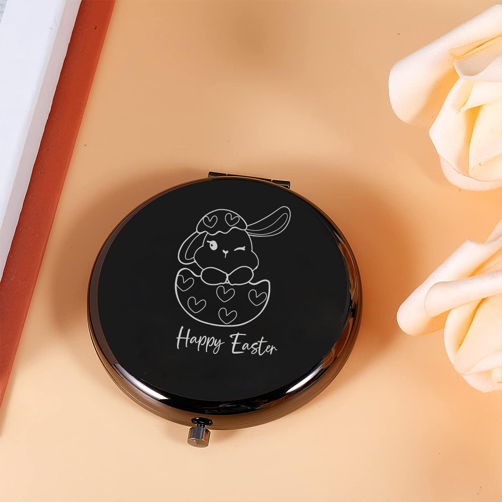 1pc 만화 아름다운 토끼 맞춤형 텍스트 포켓 거울 화 - Makeup And Beauty 리뷰 및 가격