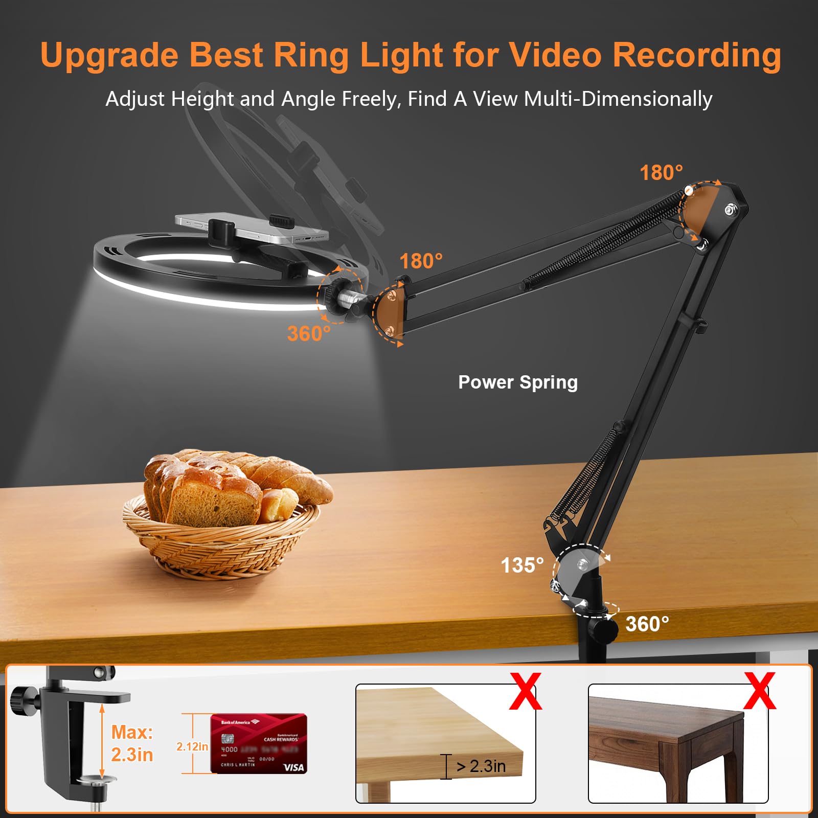 휴대폰 데스크탑 비디오 촬영 테이블 수평 스마트폰 삼각 - Led Ring Light 리뷰 및 가격
