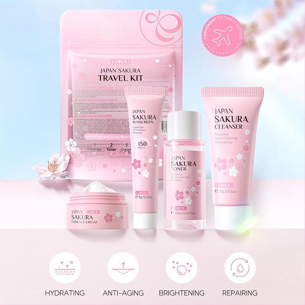 사쿠라 스킨 케어 세트 페이셜 클렌저, 세럼, 토너,  - Makeup And Beauty 리뷰 및 가격