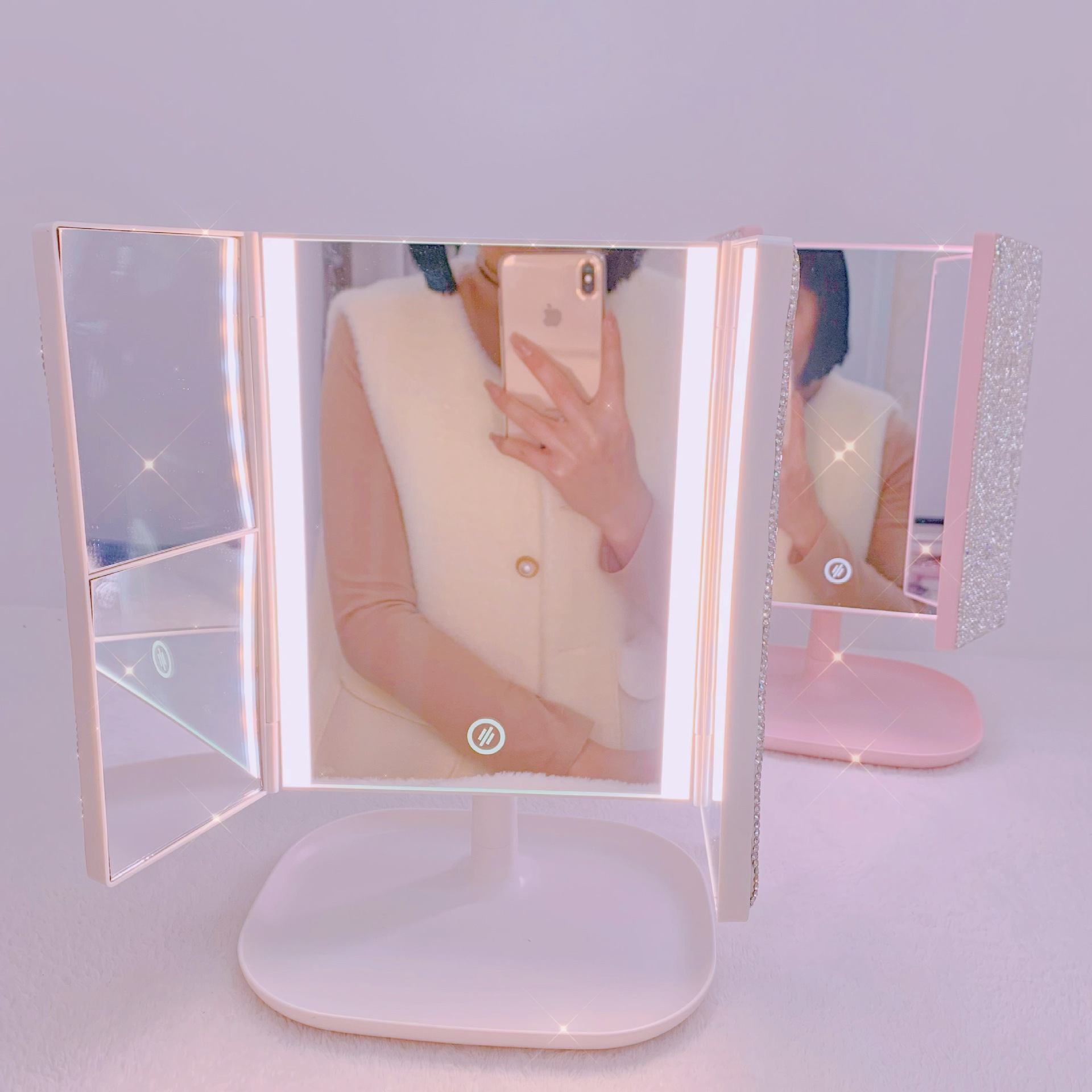 Trifold LED 메이크업 거울 뷰티 조명 휴대용  - Beauty Forever Makeup 리뷰 및 가격